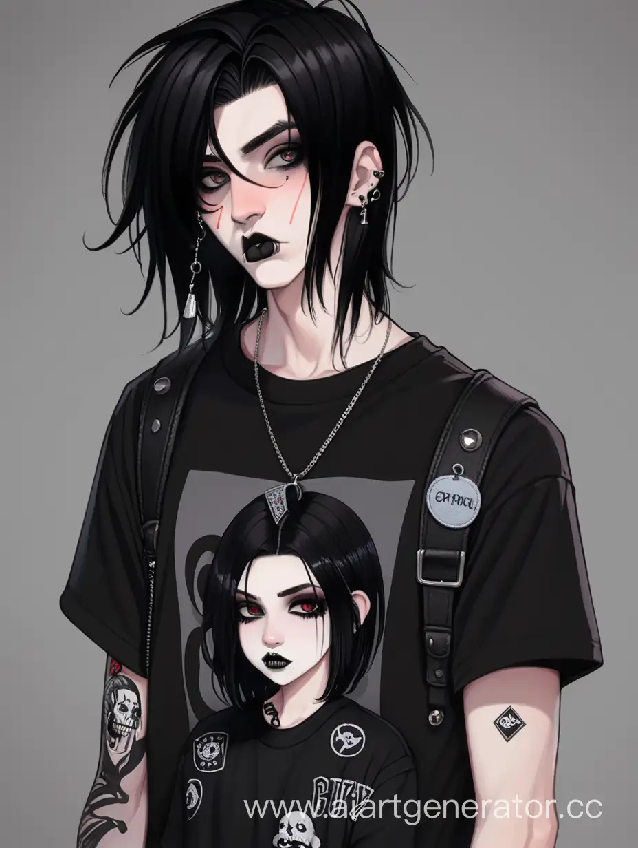 Edgy-Goth-Character-with-Lip-Piercing-in-Stylish-Black-Ensemble