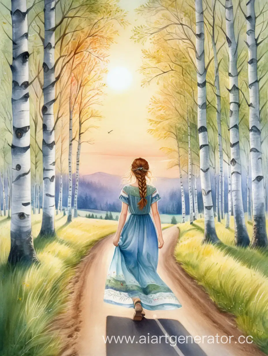Slavic-Woman-Running-in-Sunlit-Forest-Landscape