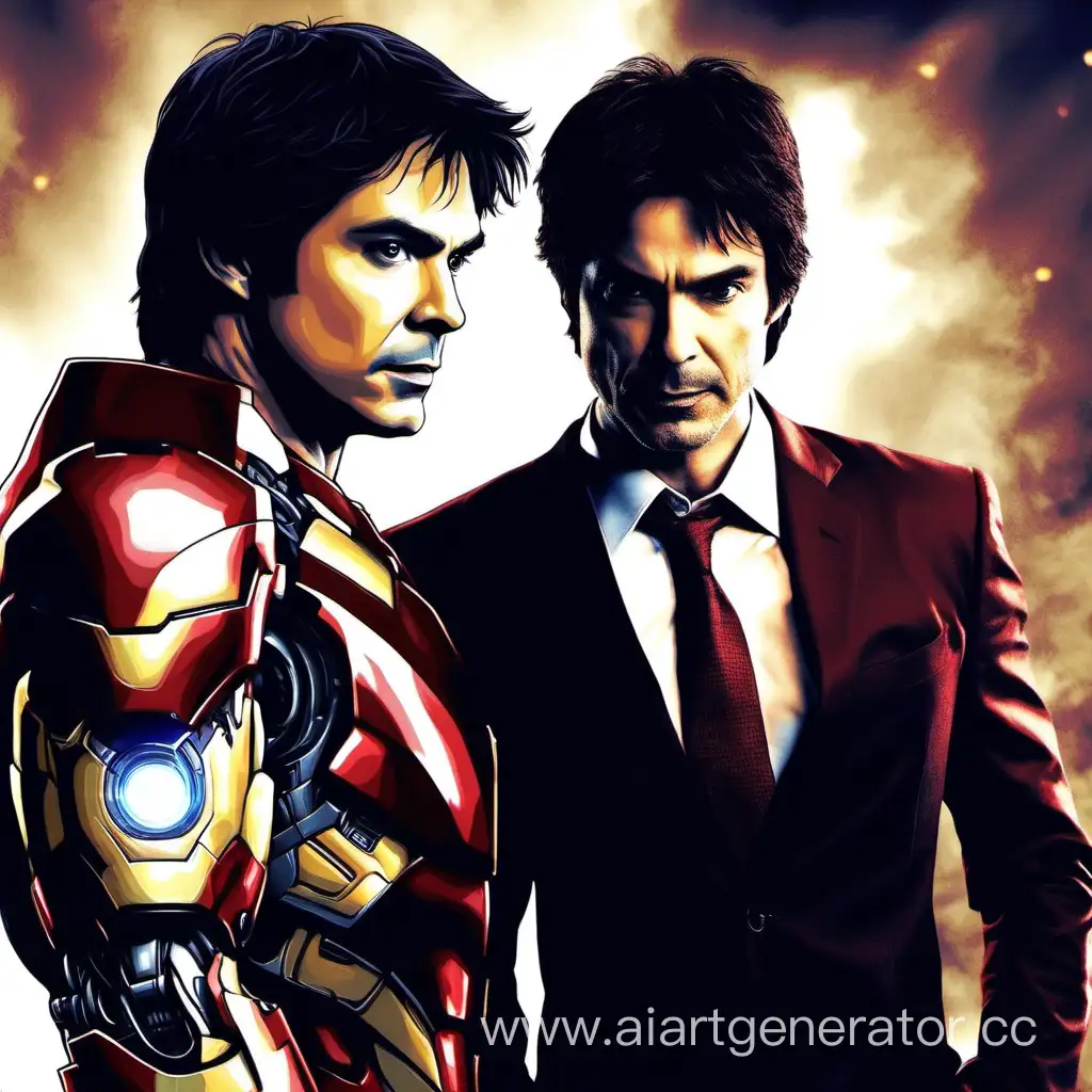 Damon Salvatore and iron man