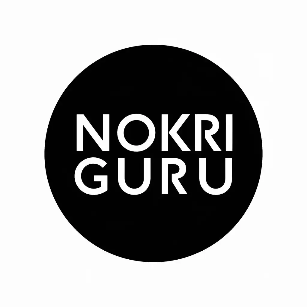 logo, Circle, with the text "Nokri Guru", typography, be used in Internet industry
