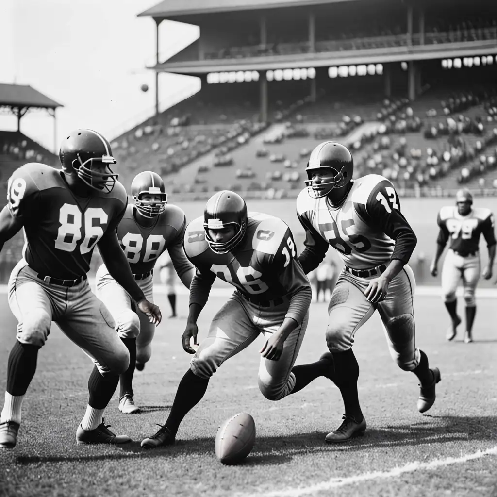 1931 AfricanAmerican Football Game Vintage Sports Action