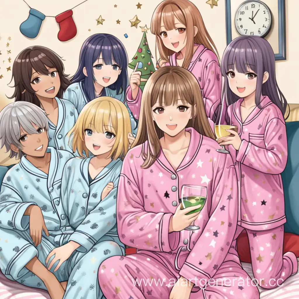 новогодняя пижамная вечеринка