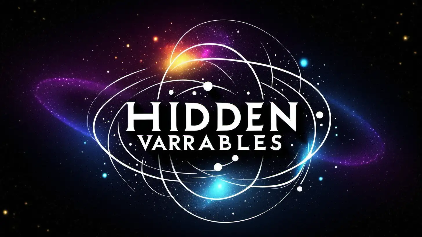 create a logo for Hidden Variables using a cosmic or quantum physics theme
