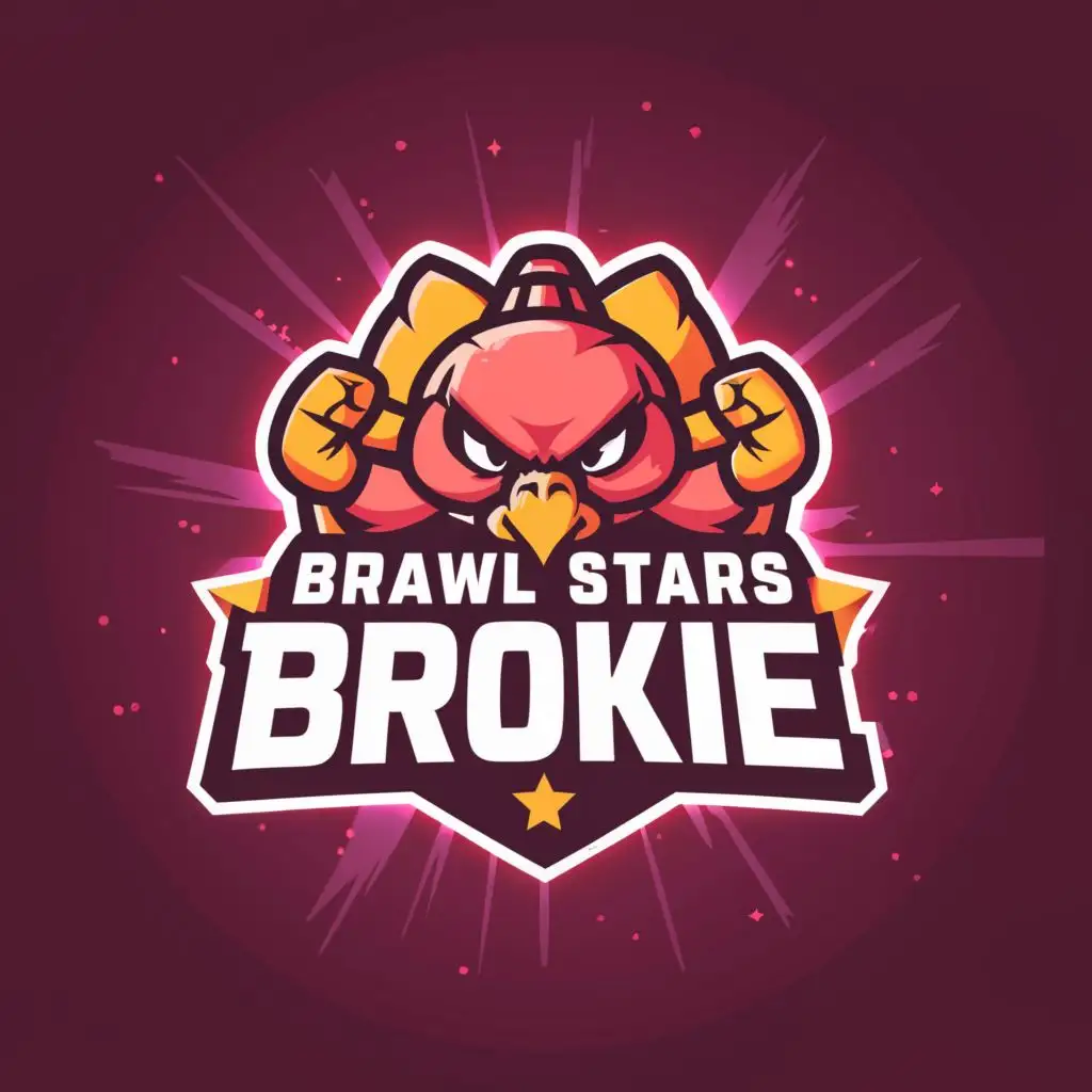 a logo design,with the text "Brawl Stars Brokie", main symbol:Griff from brawl stars,Moderate,clear background