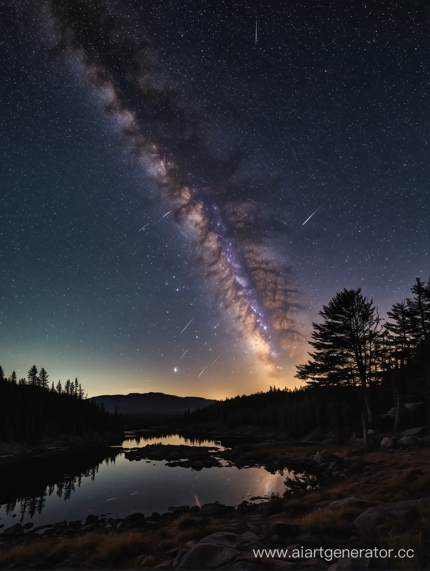 Spectacular-Celestial-Display-Mesmerizing-Meteor-Shower-Illuminating-Night-Sky