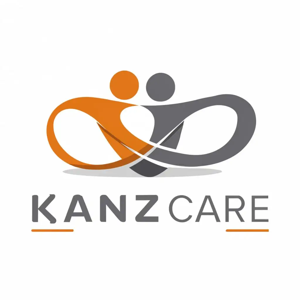 logo, embracing and compassion, with the text "Kanz Care", typography