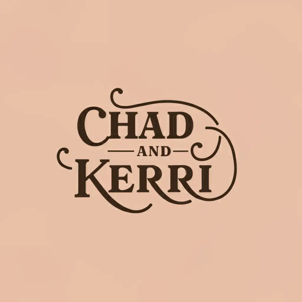 a logo design, with the text 'Chad and Kerri', main symbol: a capitol D, Moderate, be used in Home Family industry, clear background