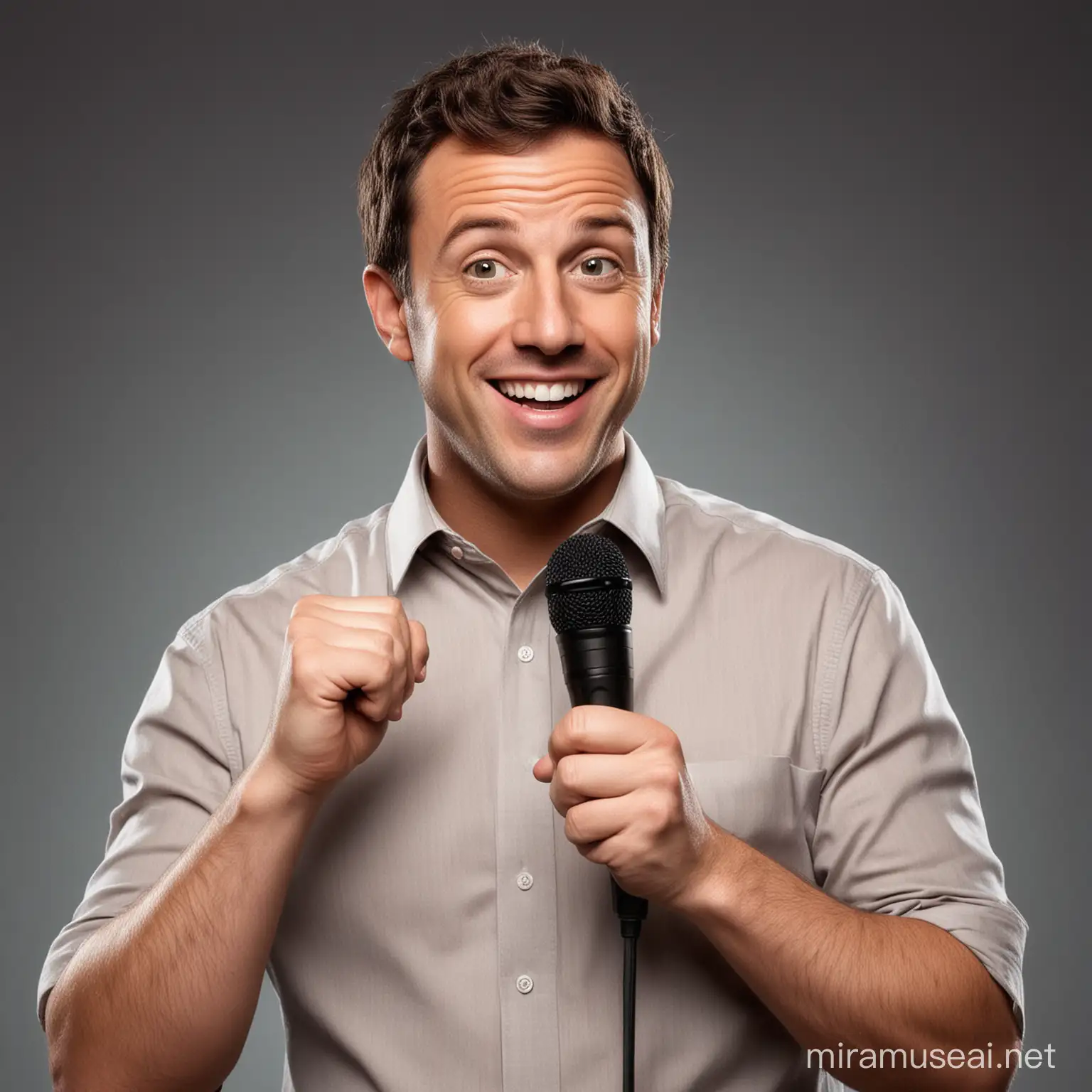 StandUp Comedian Host Holding Microphone Portrait