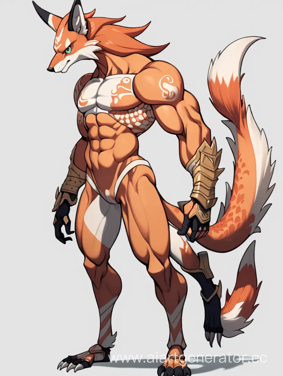 Majestic-Jojo-Stand-Creature-FoxHeaded-Warrior-with-Dragon-Legs