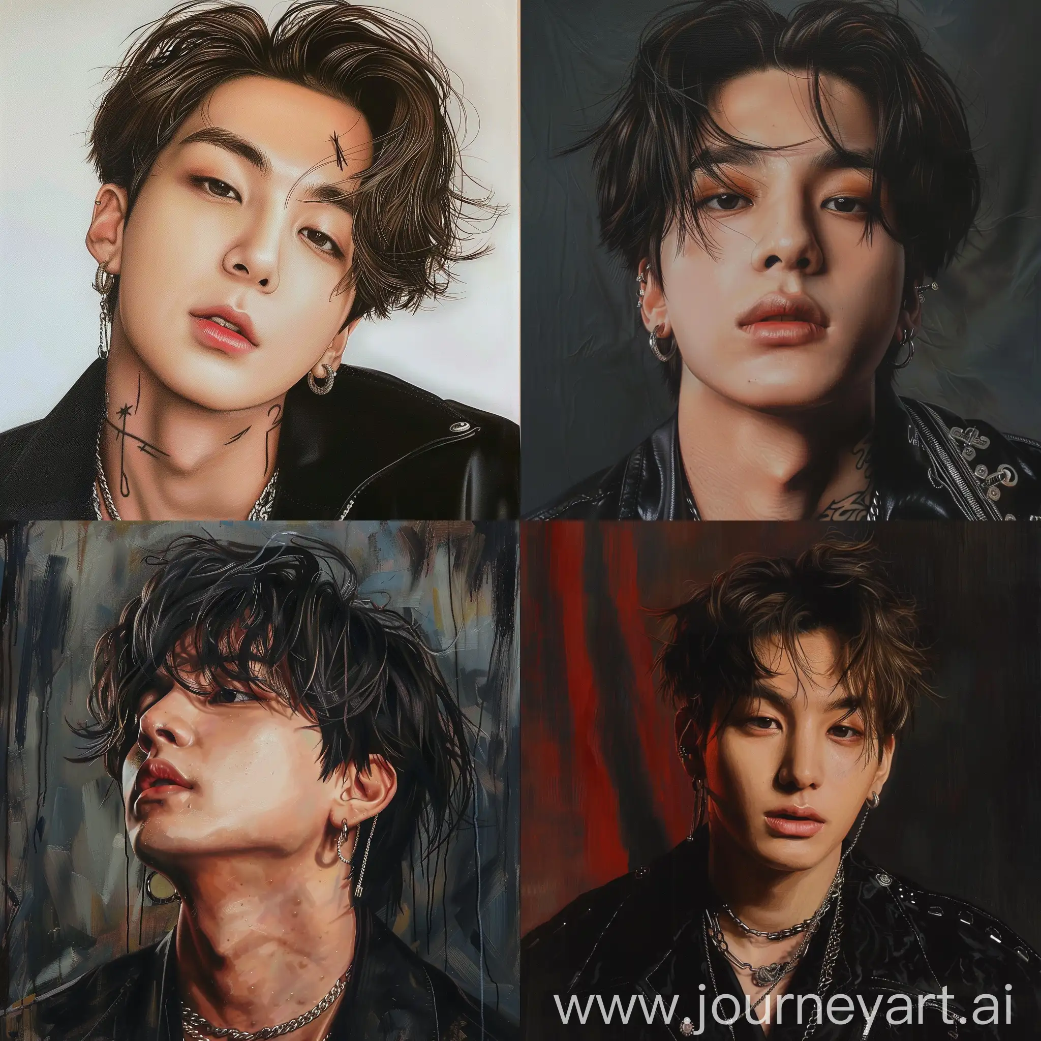 realistic portrait of jungkook from BTS