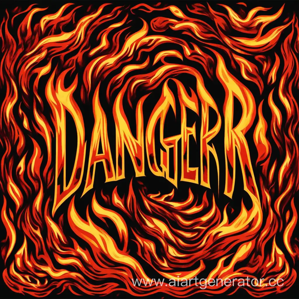 Паттерн огня с надписью DANGER