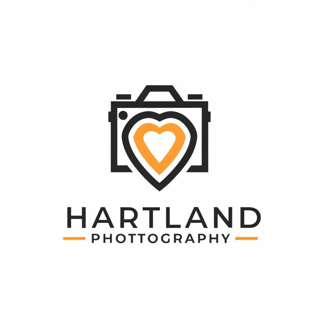 a logo design,with the text "Hartland Photography", main symbol:camera