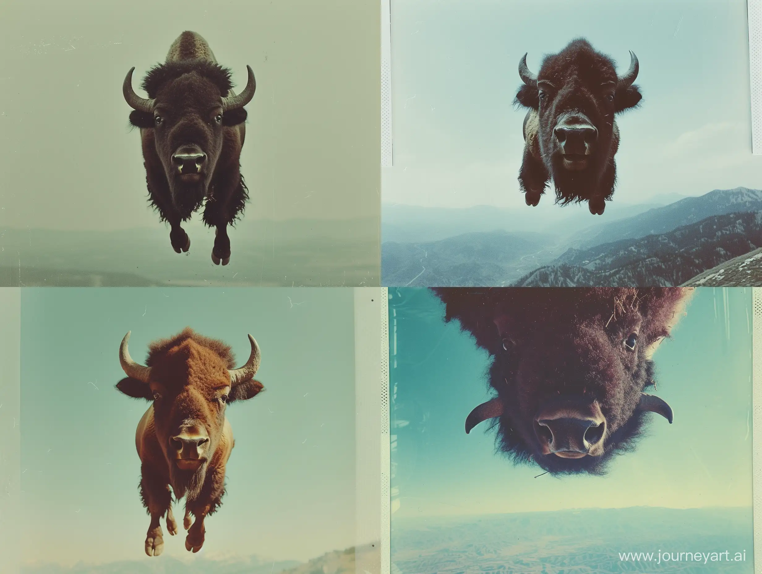 Majestic-Bison-Captured-in-Polaroid-SX70-Wildlife-Photography