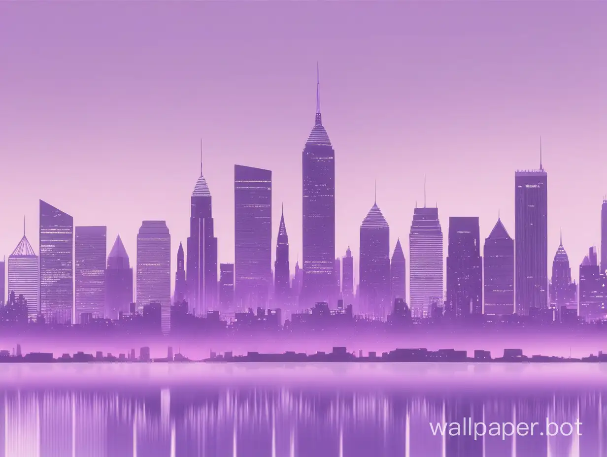 pastel purple city skyline
