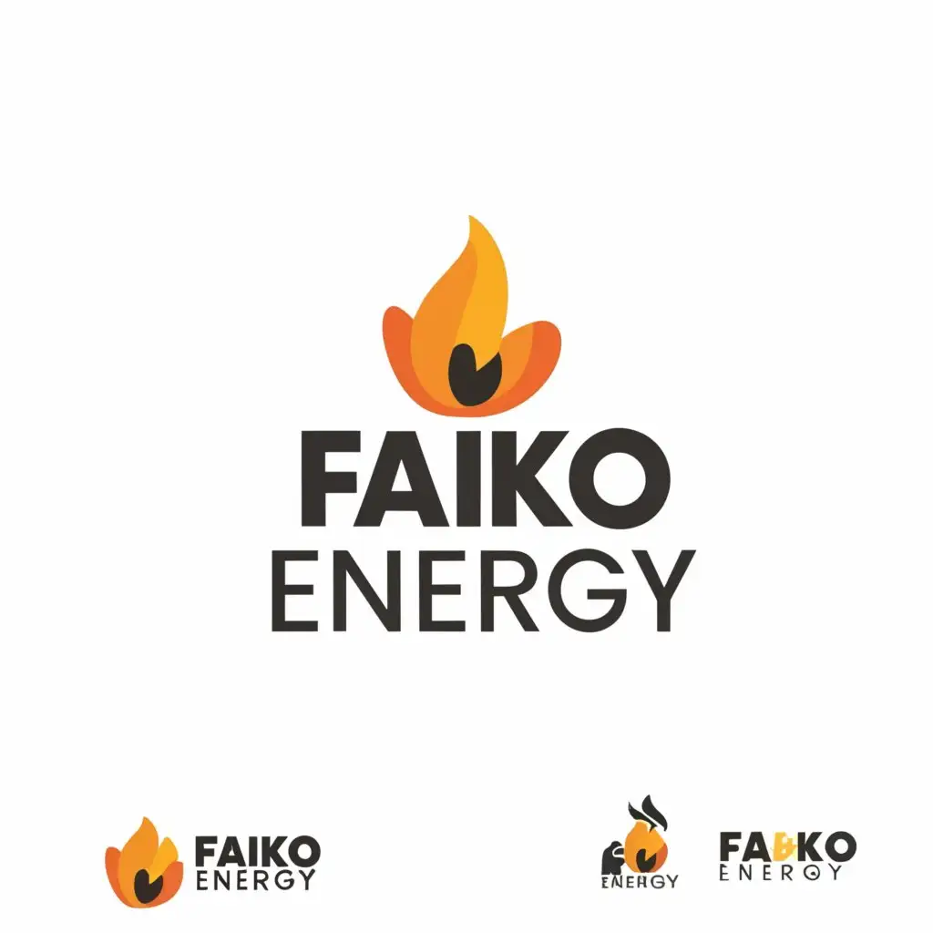 a logo design,with the text "Faiko Energy", main symbol:Embers from charcoal briquettes,Minimalistic,clear background