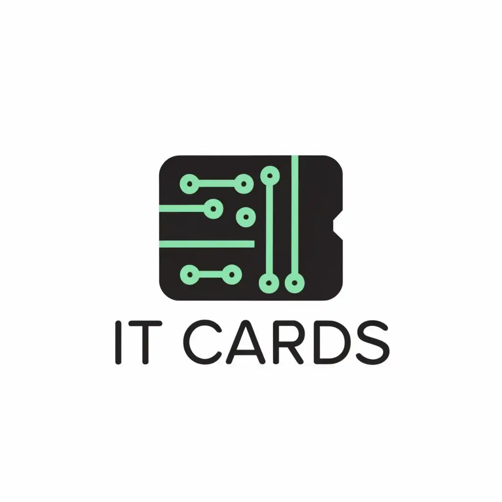 a logo design,with the text "IT Cards
", main symbol:Computer,Minimalistic,be used in Technology industry,clear background
