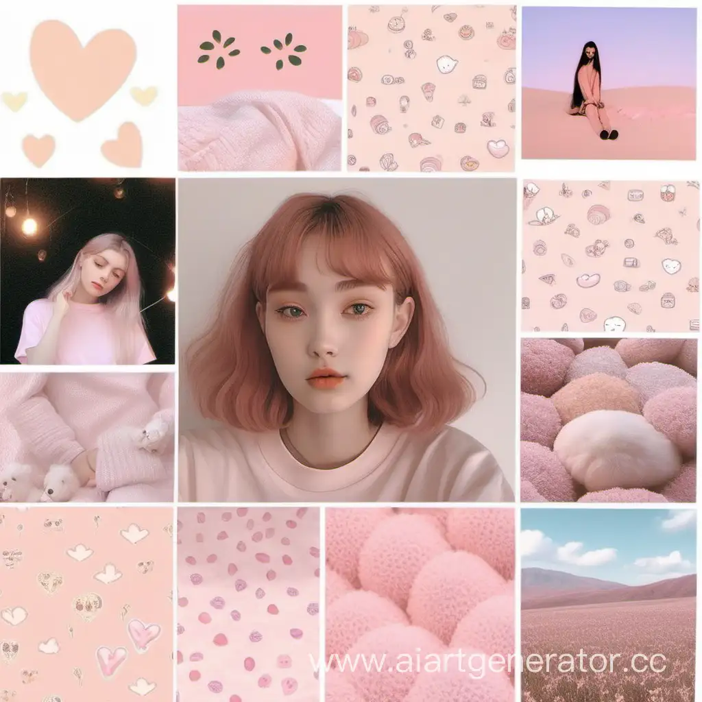 Cute soft girl aesthetic collage 
