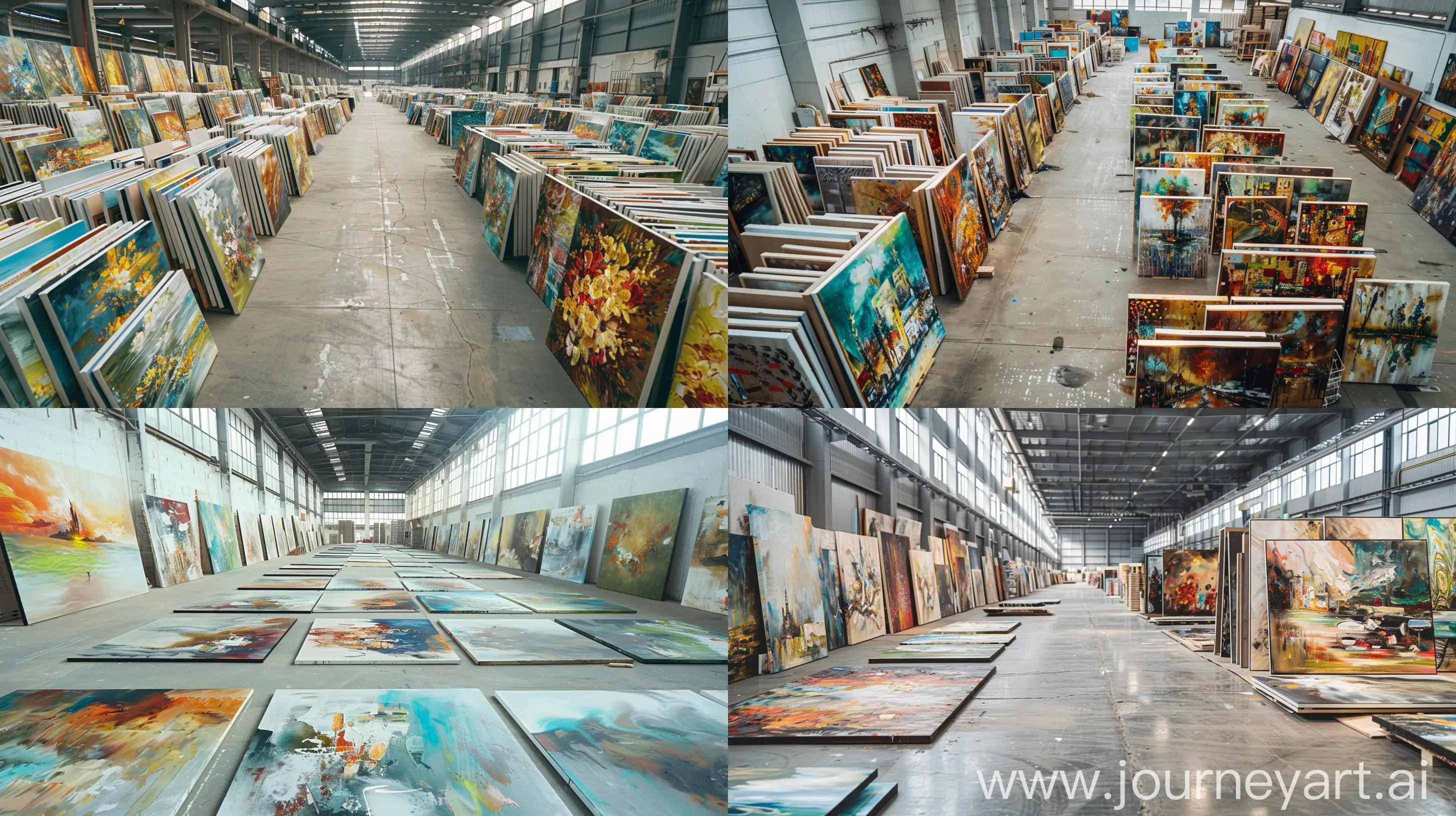 Exquisite-Abstract-Oil-Paintings-in-a-Clean-Factory-Setting
