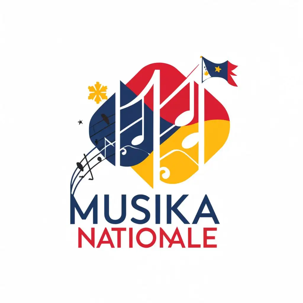 a logo design,with the text "Musika Nationale", main symbol:Philippine Flag with musical note,Moderate,clear background