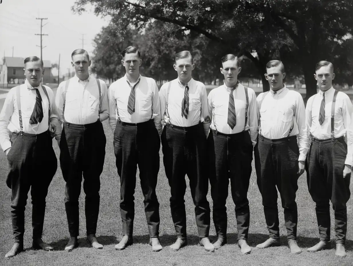 1924 Tulsa White Men Gathering in Historic Photograph
