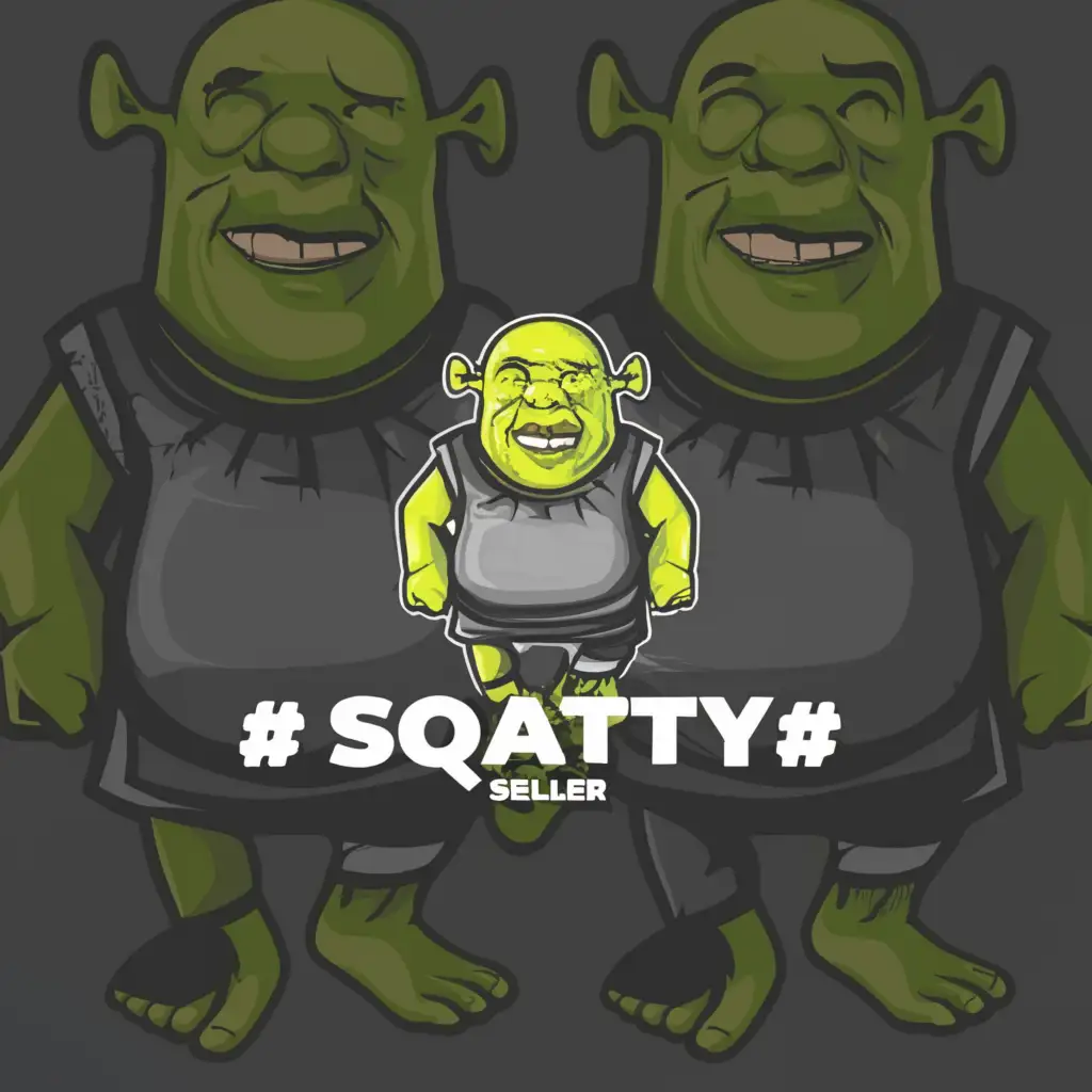 a logo design,with the text "@Sqatty_seller", main symbol:Shrek,Moderate,be used in Internet industry,clear background