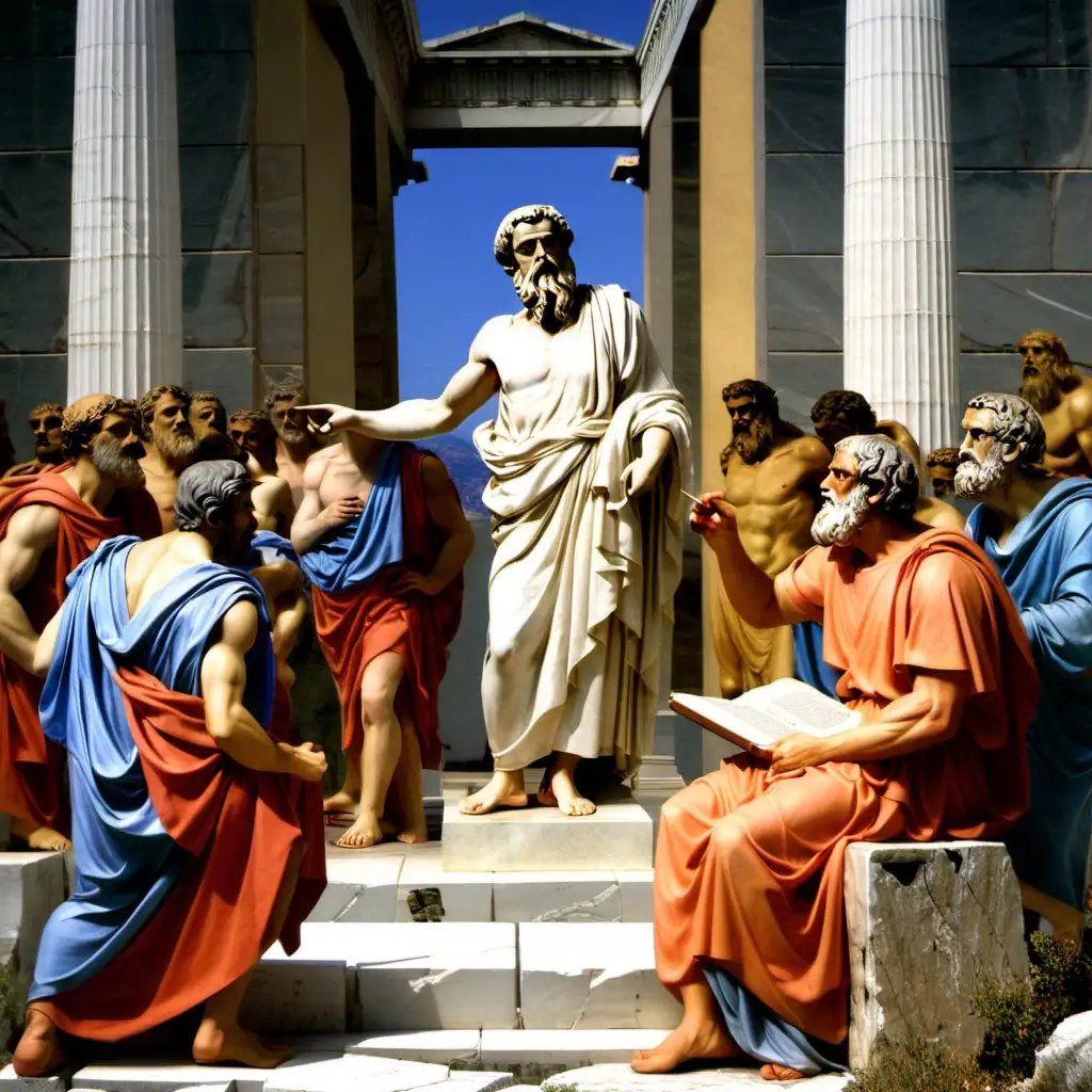 Plato Teaching Philosophy in Ancient Greece