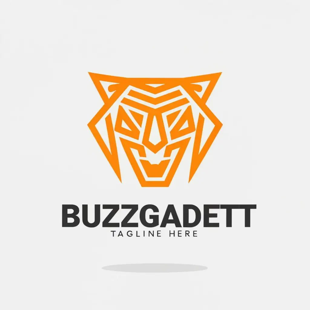 a logo design,with the text "Buzzgadget", main symbol:Tiger,complex,be used in Technology industry,clear background