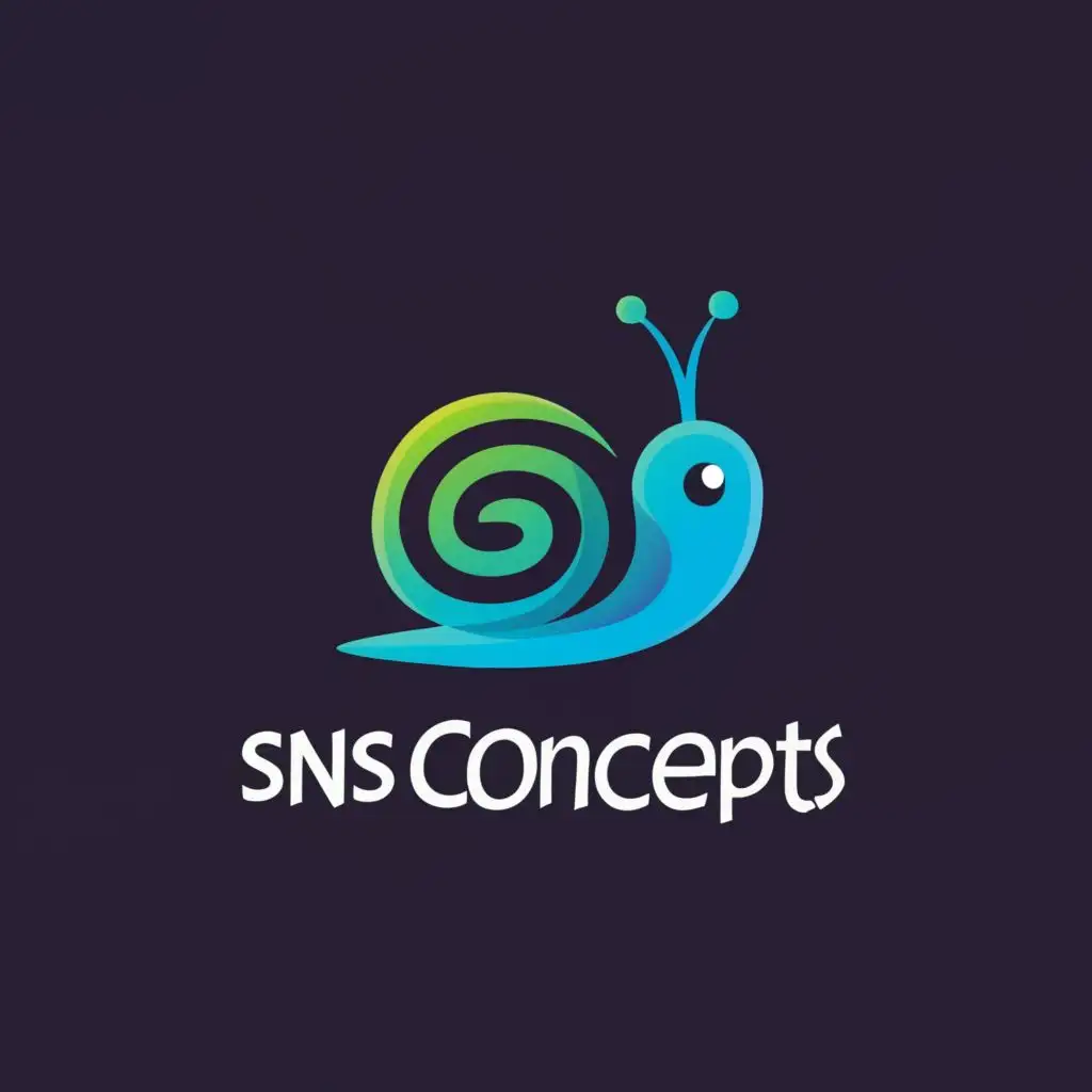 a logo design,with the text "SNS Concepts", main symbol:Snail with eyeball shell,Moderate,be used in Internet industry,clear background