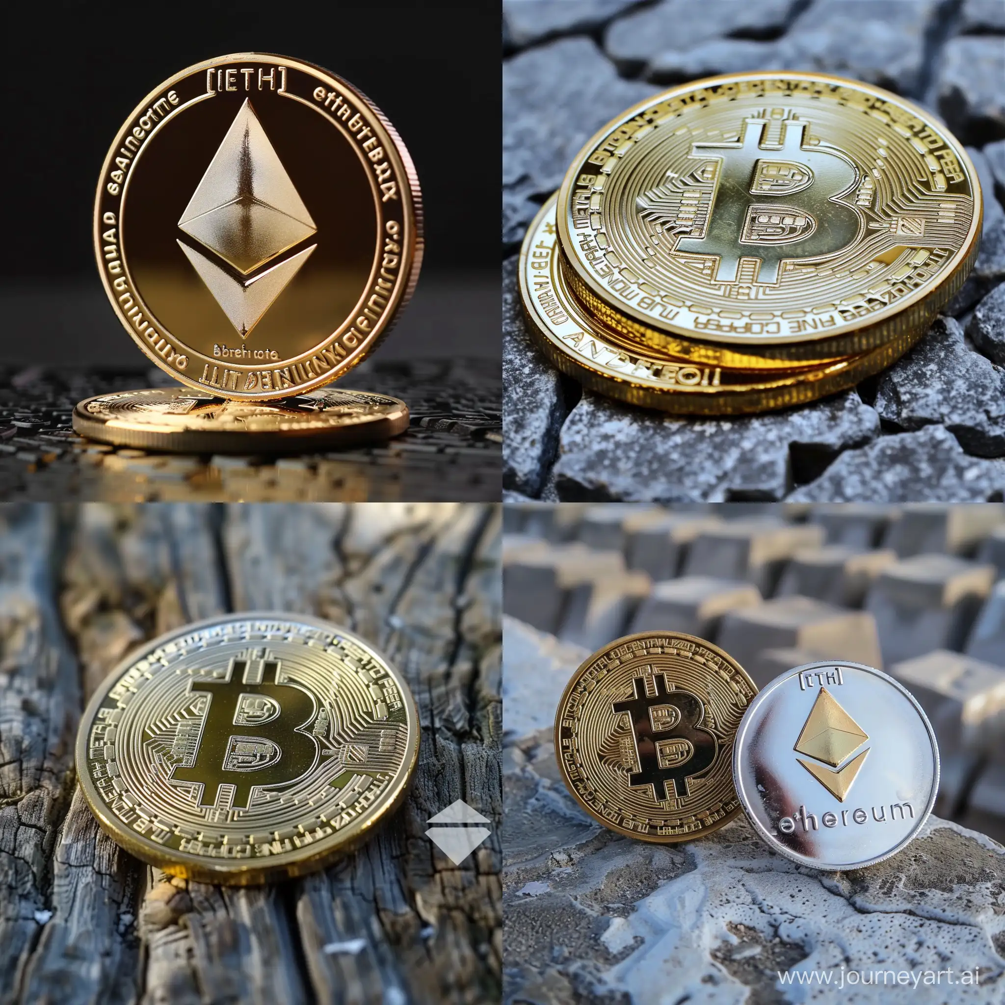Cryptocurrency-Coins-Bitcoin-Ethereum-Dai-and-Solana-on-Display