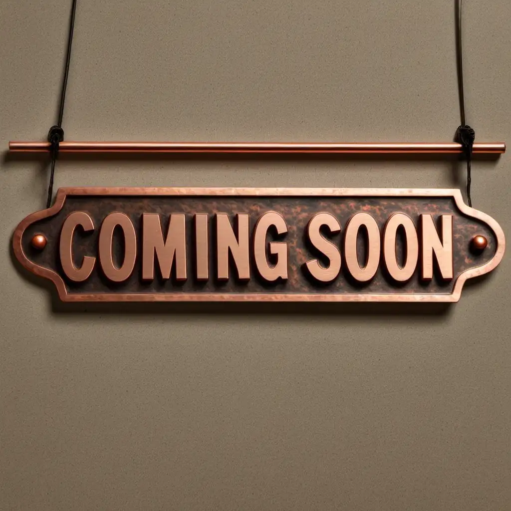 Elegantly Crafted Copper Sign Anticipate the Grand Unveiling