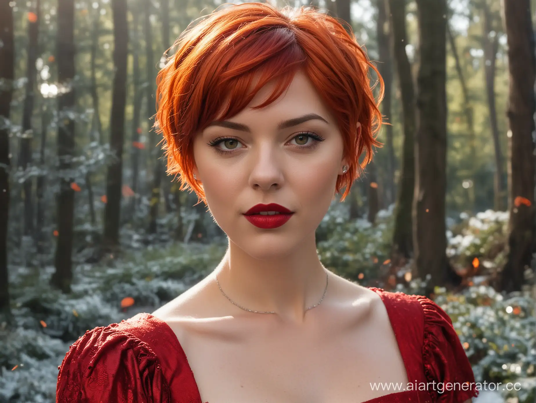 RedHaired-Pixie-Girl-in-Contemporary-Tudor-Attire-amidst-Ice-Flames-and-Greenery