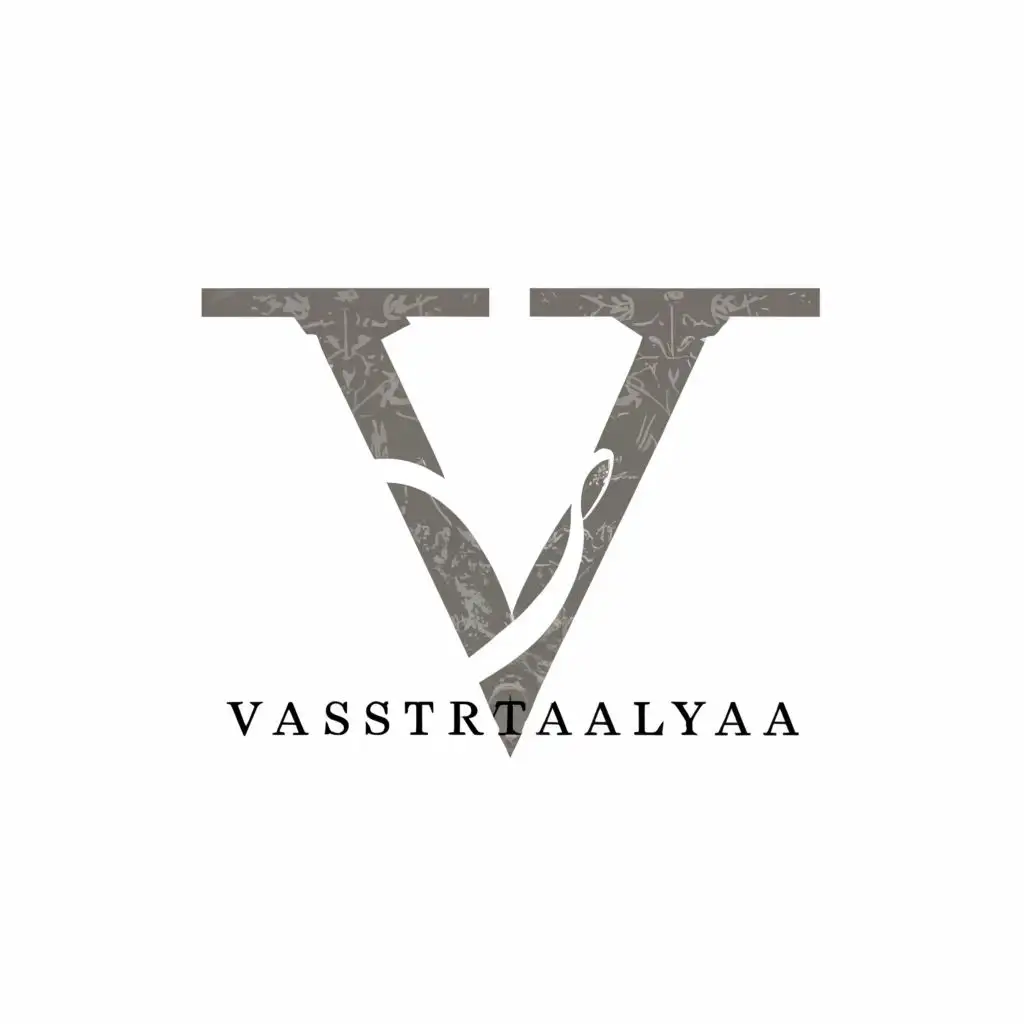 logo, v, with the text "vastralaya", typography
