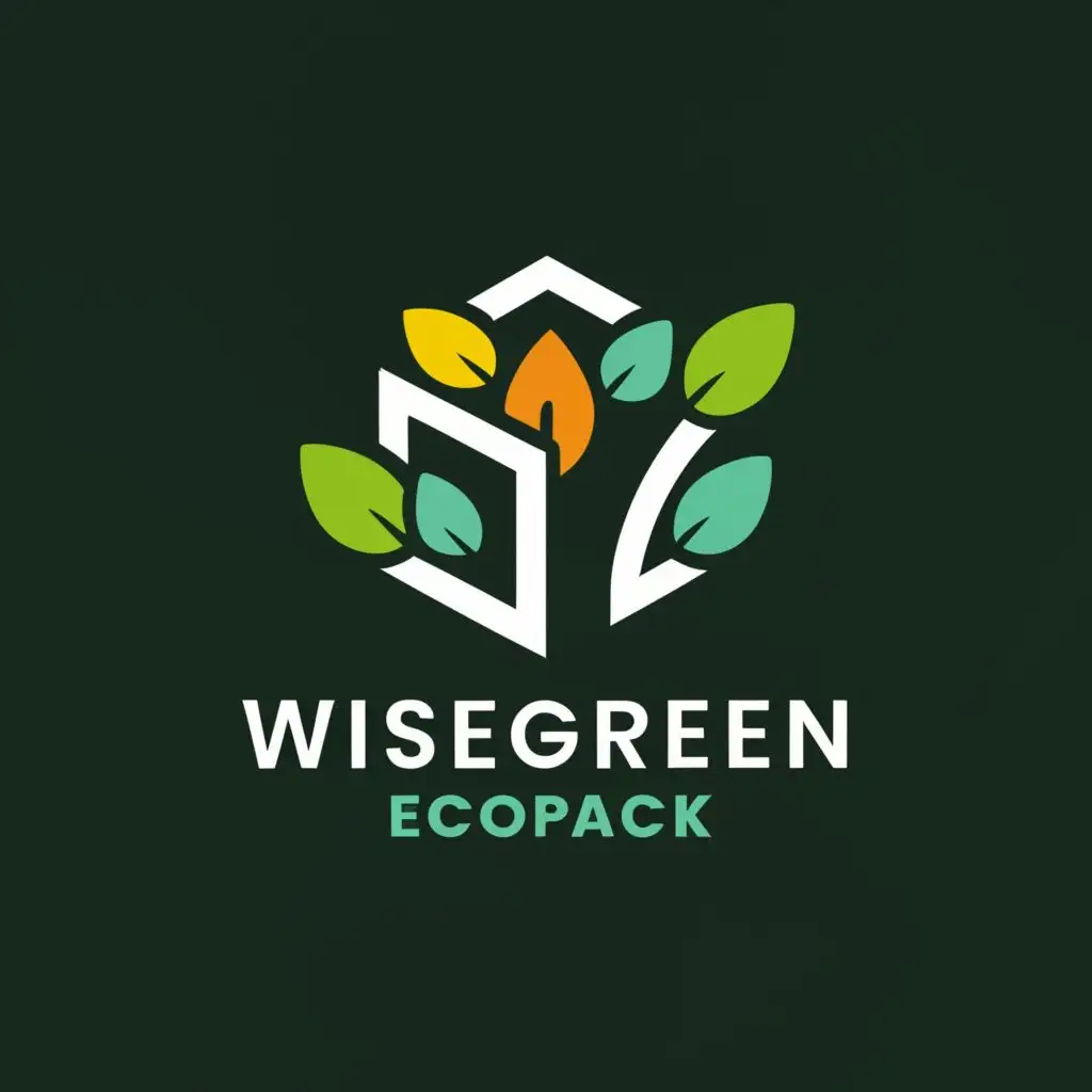 a logo design,with the text 'Wisegreen Ecopack', main symbol:box, forest, simple, W,Moderate,clear background