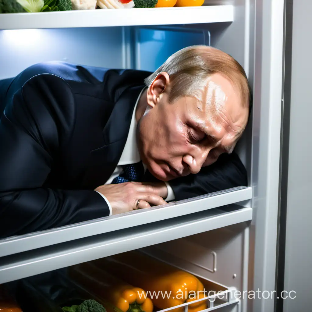 putin sleeping in refregirator