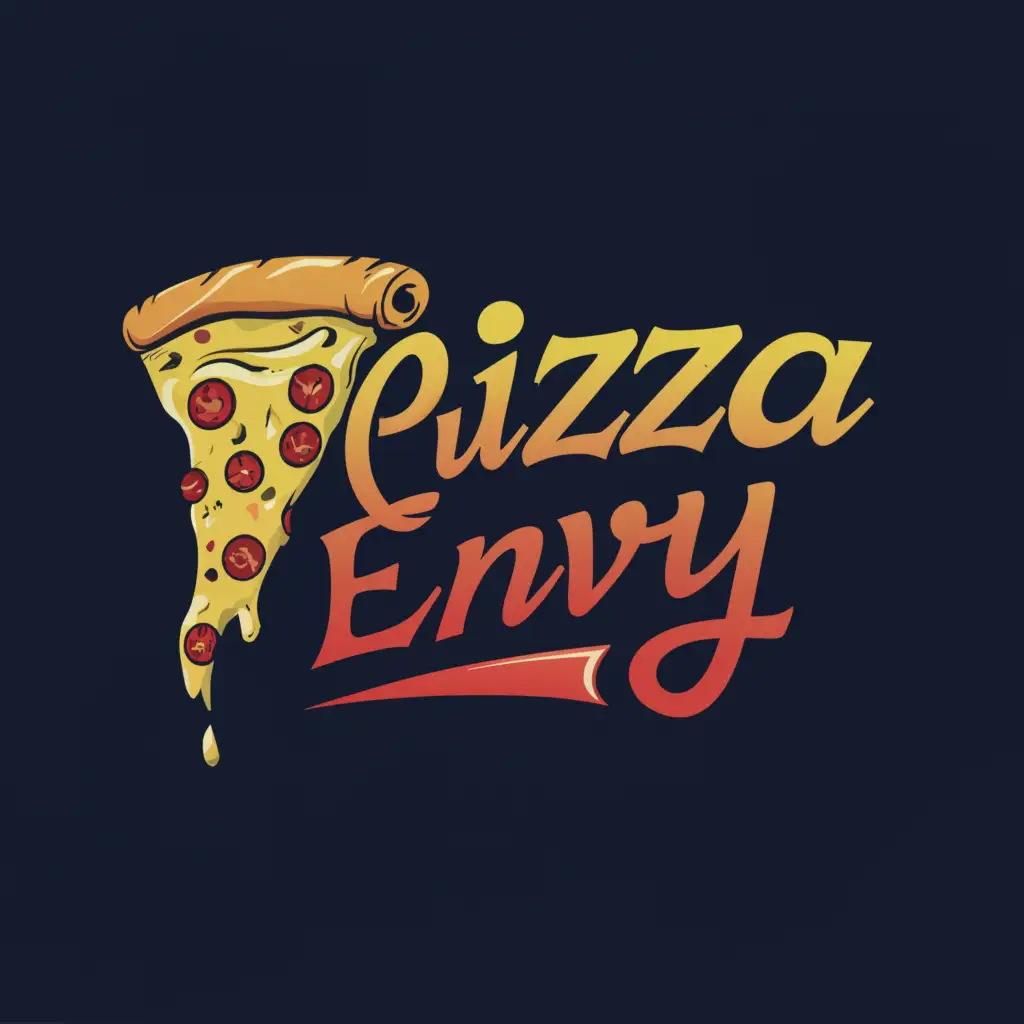 a logo design,with the text "PIZZA ENVY", main symbol:pizza,complex,clear background
