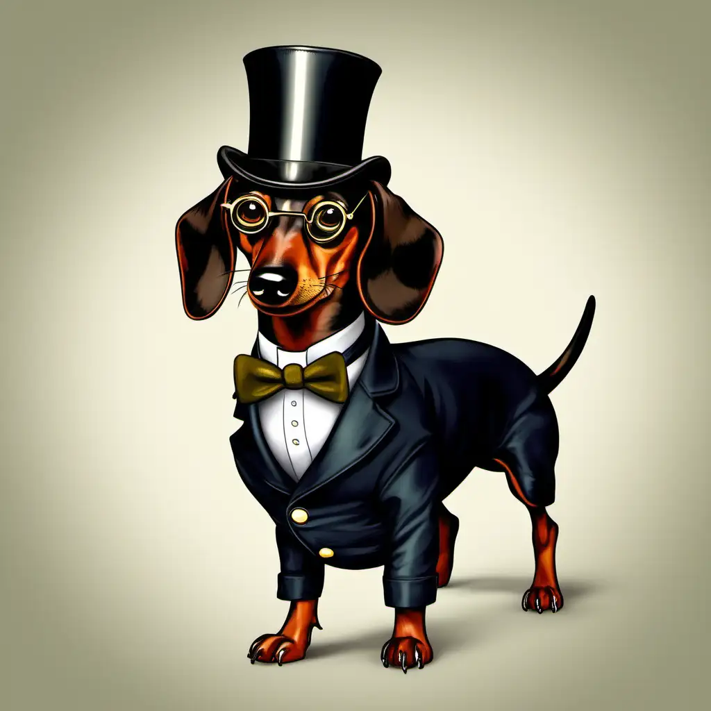 make a Daschund character but he is posh with a monical, he is very proud.
