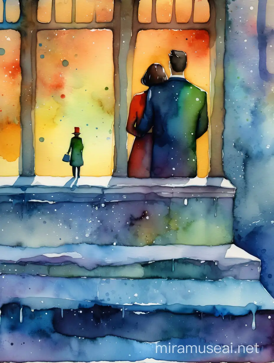 Romantic Couple in Dreamy Watercolor Style by Alexander Jansson
