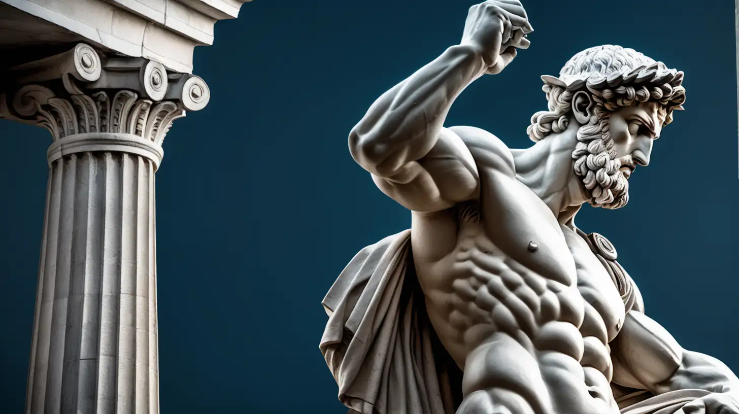 Stoic Greek Statue Muscular Man Embodying Inner Strength