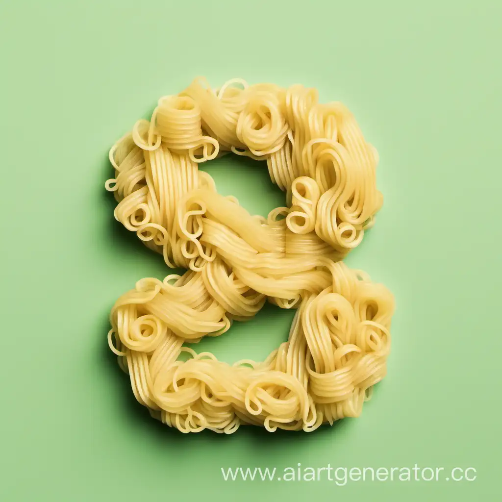 Creative-Art-Number-Eight-Constructed-from-Prepared-Noodles