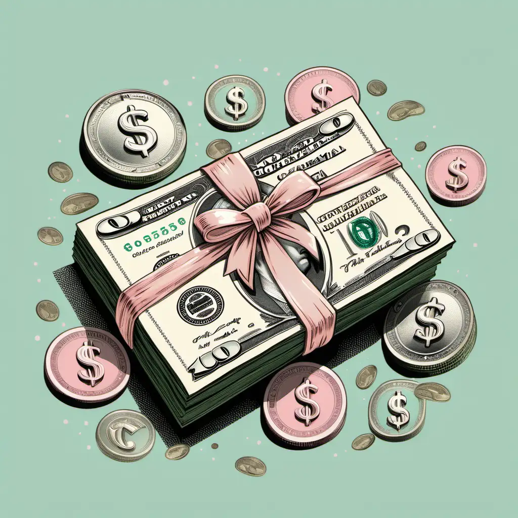 Whimsical Money Element in Soft Pastel Colors Charming and Flirtatious ...