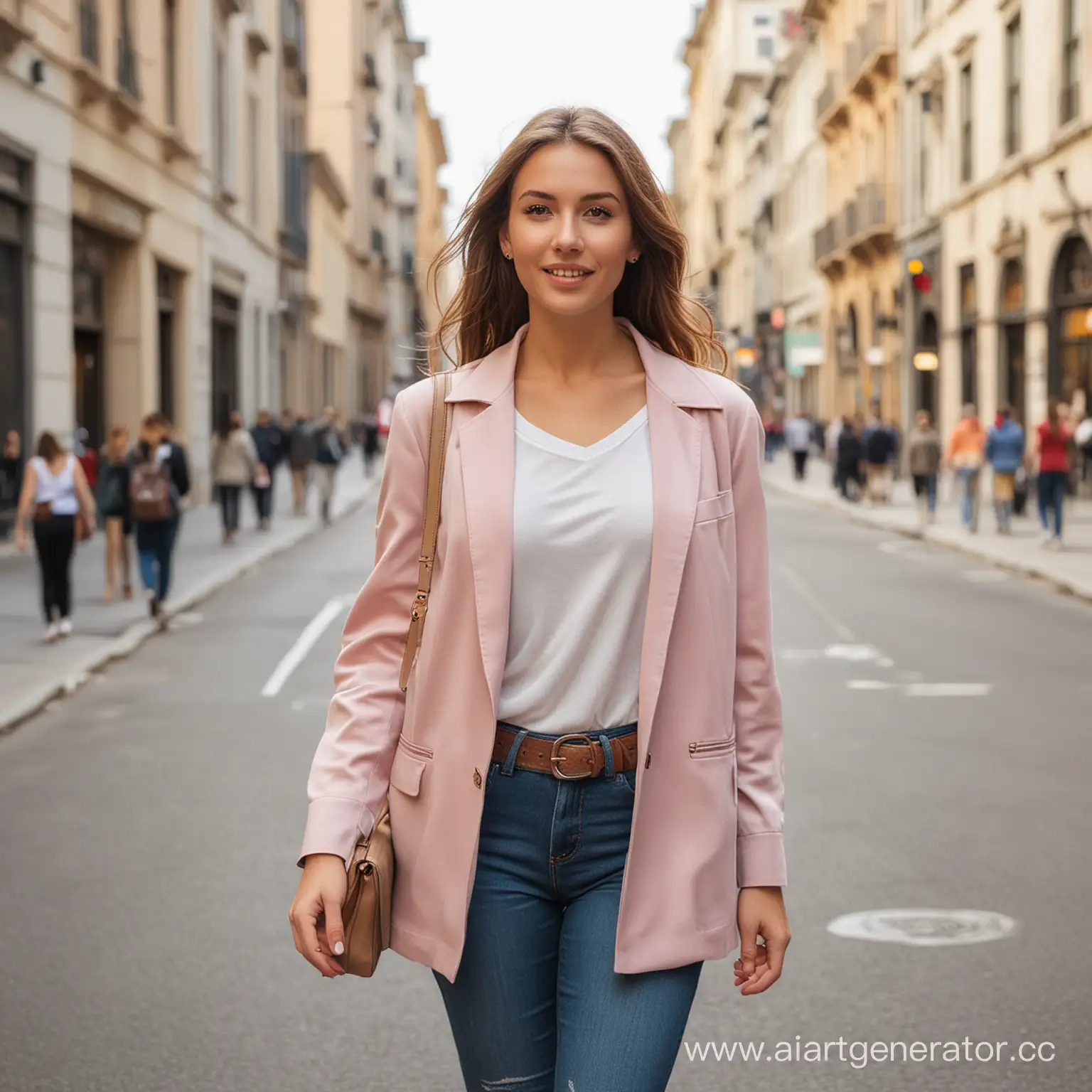 Fashionably dressed Young woman in the city