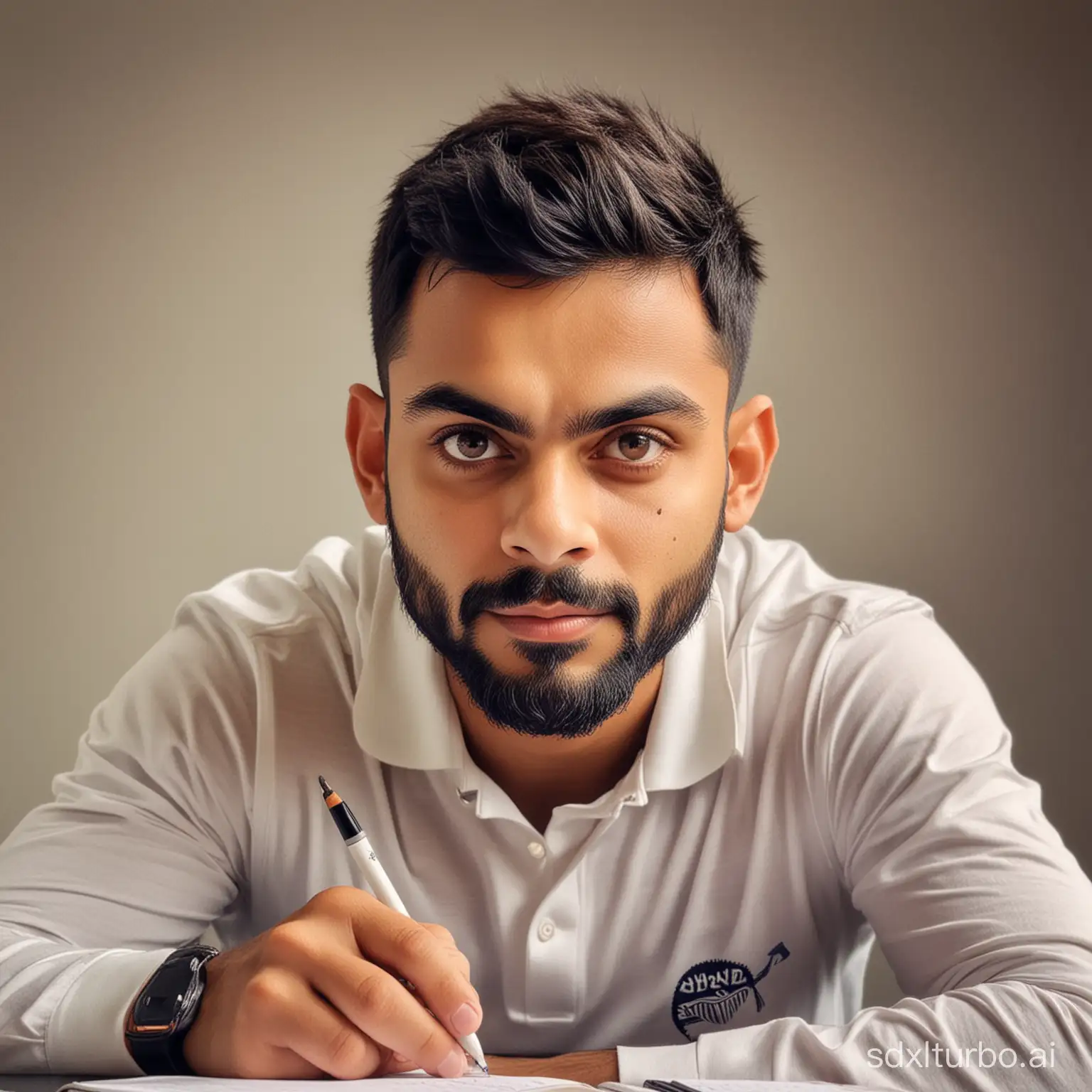 Virat-Kohli-Writing-in-Notebook-with-Intense-Gaze