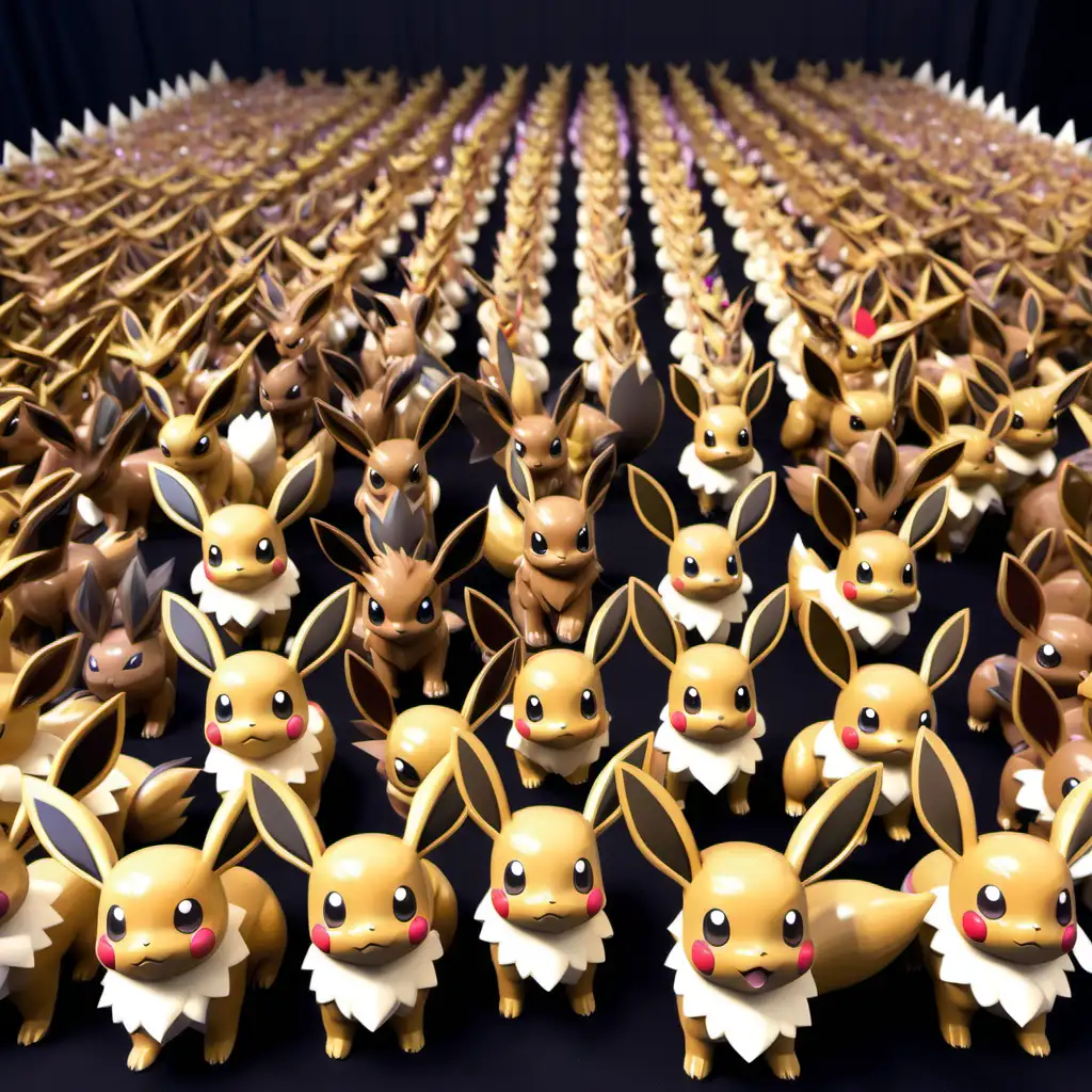 Cute Pokémon Eevee Army taking over and ruling the world masterpiece 