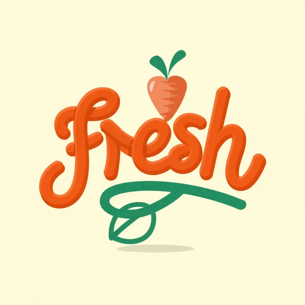a logo design,with the text "Fresh", main symbol:Food,Moderate,clear background