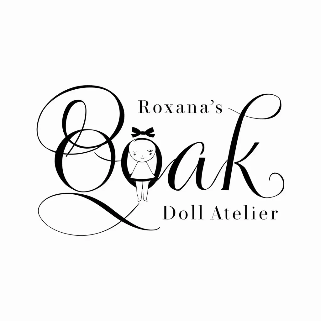 Custom OOAK Doll Logo Design for Roxanas Atelier