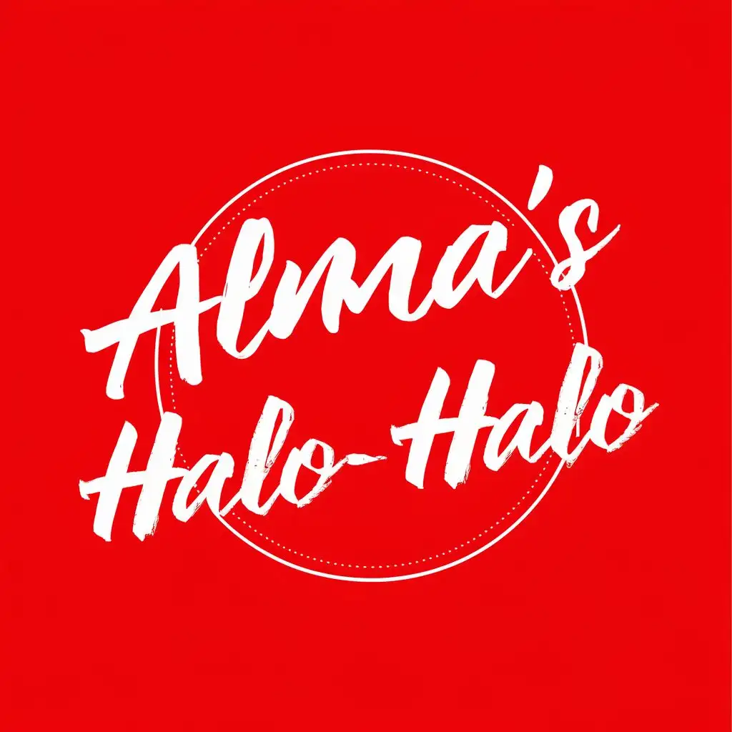 logo, Halo Halo, with the text "Alma's Halo-Halo", typography, be used in Restaurant industry