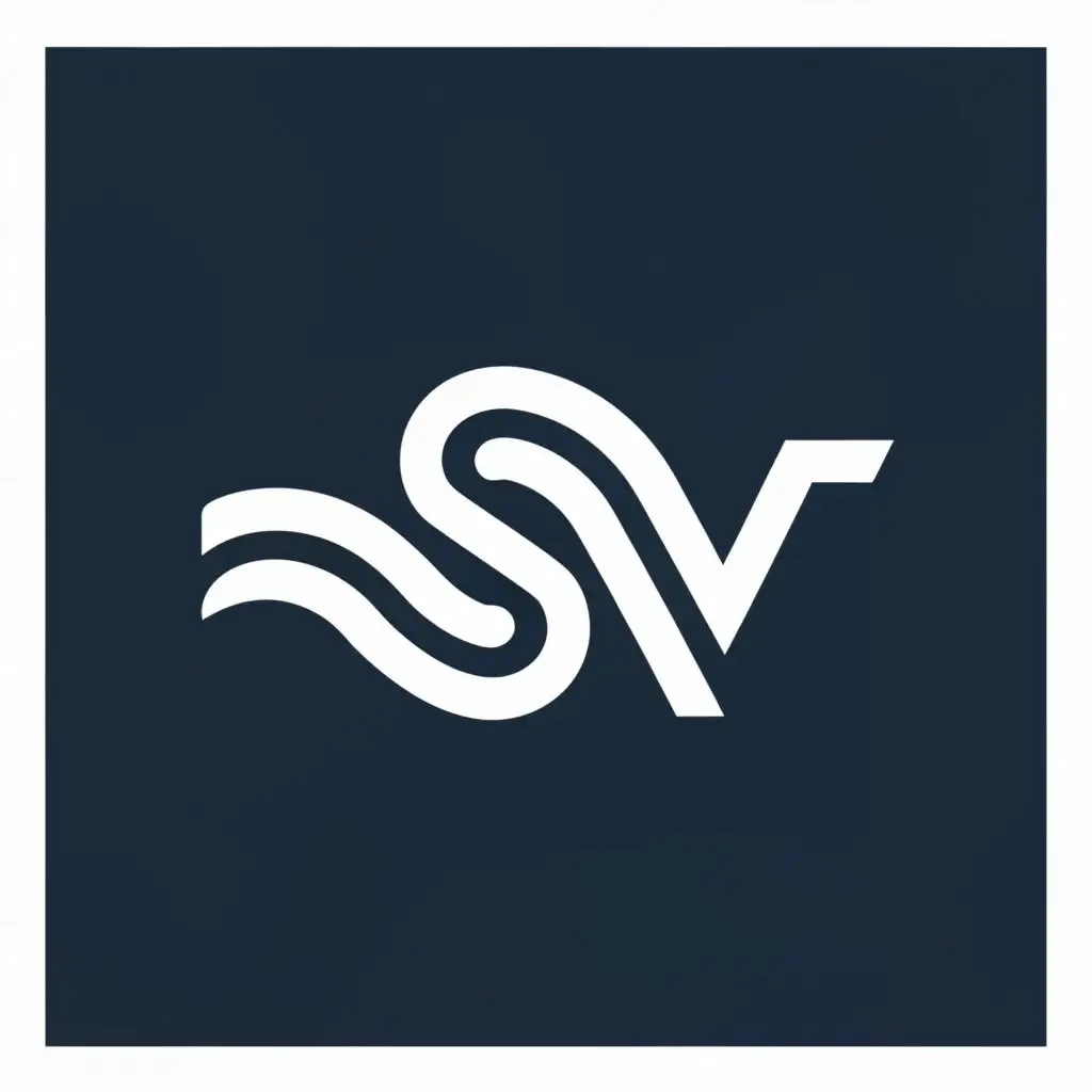 a logo design,with the text "SSV", main symbol:waves and a mountain,Minimalistic,clear background