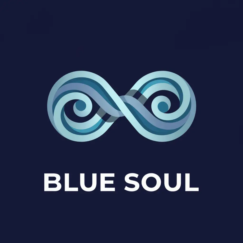 LOGO-Design-For-Blue-Soul-Circular-Blue-Infinity-with-Waves-and-Diving-Figure