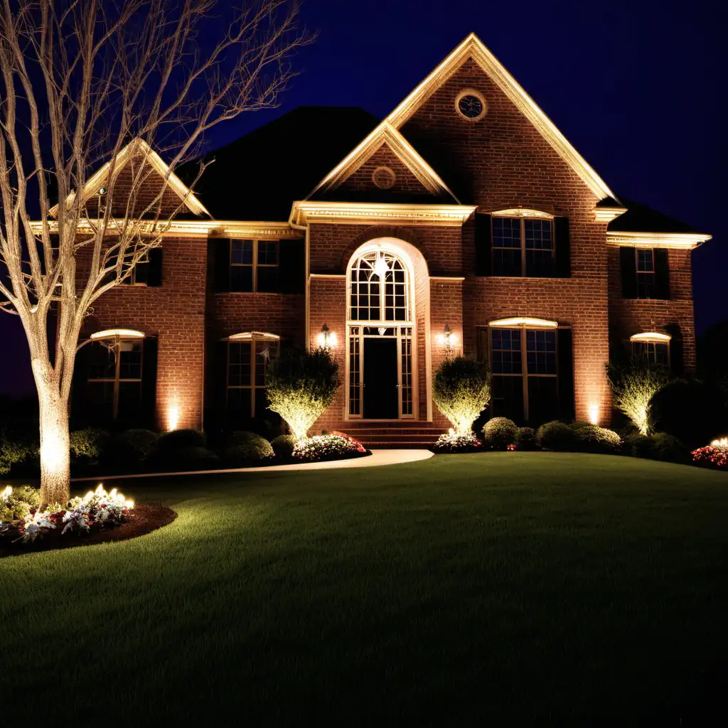 HOME WITH BEAUTIFUL LANDSCAPE LIGHTS
