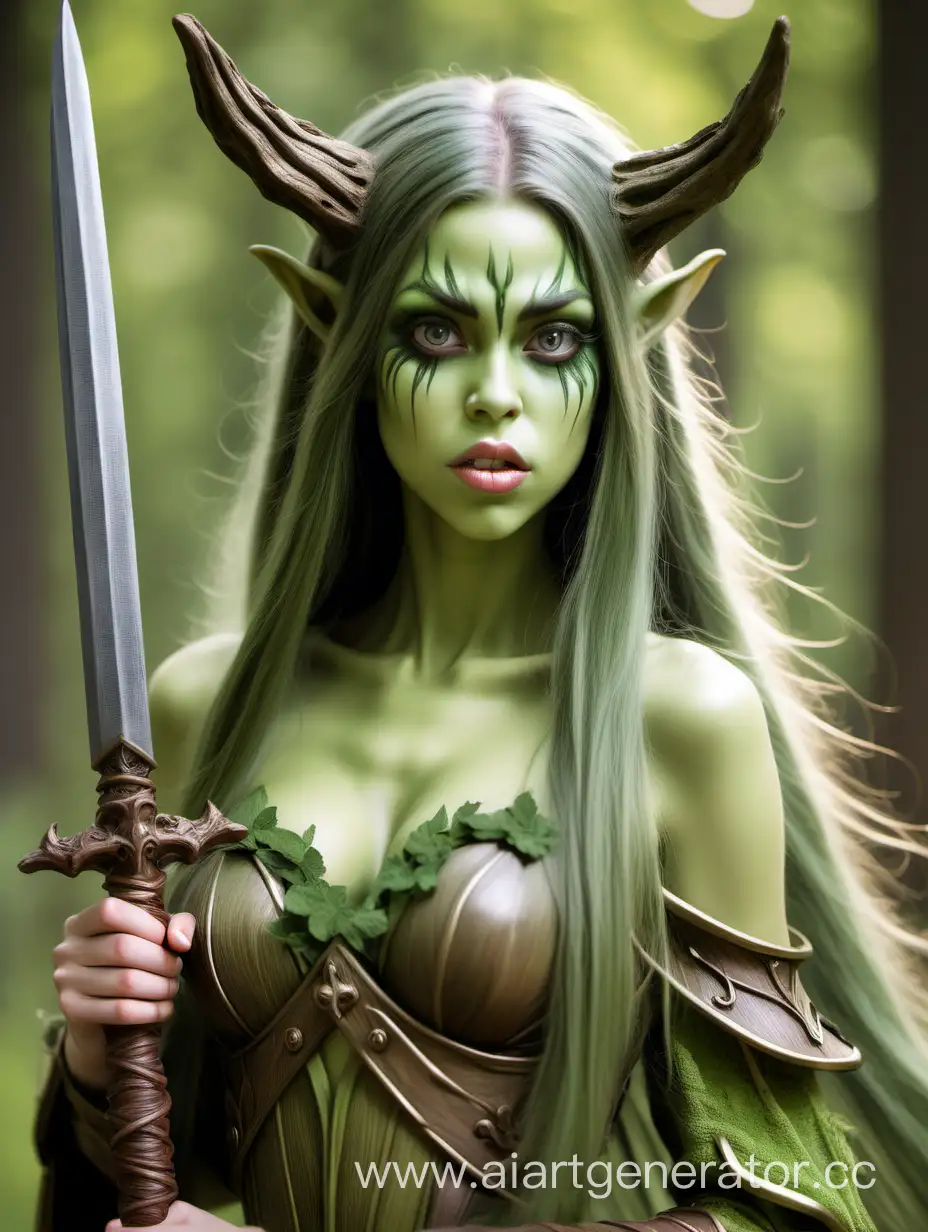 Enchanting-Dryad-Warrior-with-Massive-TwoHanded-Sword